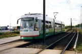 Magdeburg tram line 10 with low-floor articulated tram 1308 at Industrie-und Logistik-Centrum (2003)