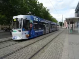 Magdeburg tram line 3 with low-floor articulated tram 1355 at Hauptbahnhof Ost (2023)
