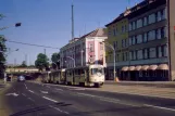 Magdeburg tram line 4 with railcar 1270 on Wilhelm-Pieck-Allee (Ernst-Reuter-Allee) (1990)