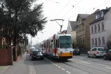 Mainz tram line 50 with articulated tram 275 on Breite Straße (2009)