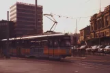 Mainz tram line 51 with articulated tram 243 on Bahnhofplatz (1990)