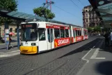 Mainz tram line 51 with low-floor articulated tram 202 at Bahnhofplatz (2010)