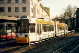 Mainz tram line 51 with low-floor articulated tram 203 at Bismarckplatz Mainz (2001)