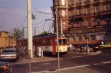 Mainz tram line 52 with articulated tram 235 on Hauptbahnhof (1990)