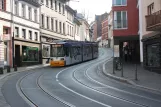 Mainz tram line 52 with low-floor articulated tram 205 near Schillerplatz (2009)