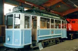 Malmköping railcar 21 inside the depot Hall III (1995)
