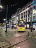 Manchester tram line Blue with articulated tram 3139 at Market Street (2022)