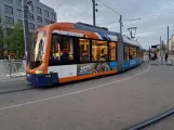 Mannheim low-floor articulated tram 4133 in front of Central Station (2023)