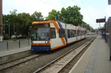 Mannheim Rhein-Haardtbahn 4 with low-floor articulated tram 2207 at Bonifatiuskirche (2014)