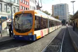 Mannheim tram line 1 with low-floor articulated tram 711 at Tattersall (2009)