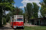 Mariupol tram line 10 with railcar 516 at Zaozerna St (2012)