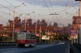Mariupol tram line 6 with railcar 980 on Schmidta Street (2012)