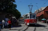 Mariupol tram line 8 with railcar 520 on Kazantseva St (2012)