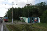 Mariupol tram line 9 with railcar 972 at Depo 3 Ttu (2012)