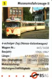 Menu card: Bremen articulated tram 445 on Domsheide (2006)