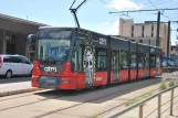 Messina tram line 28 with low-floor articulated tram 12T near Repubblica Messina Centrale (2022)