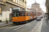 Milan tram line 16 with articulated tram 4993 on S. Maria delle Grazie (2009)