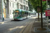 Milan tram line 4 with low-floor articulated tram 7144 at Piazza Castello (Milan) (2016)