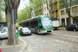 Milan tram line 7 with low-floor articulated tram 7515 on Via Giulio Cesare Procaccini (2009)