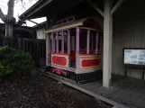 Model tram: San Jose in front of Trolley Barn (2023)