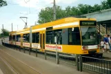 Mülheim regional line 112 with low-floor articulated tram 201 at Hauptbahnhof (1998)