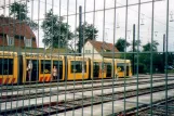 Mulhouse low-floor articulated tram 2016 on the side track at Depot Impasse de la Mertzau (2007)