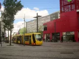 Mulhouse tram line Tram 1 with low-floor articulated tram 2009 on Porte Jeune (2019)
