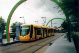 Mulhouse tram line Tram 2 with low-floor articulated tram 2024 at Nations (Mulhouse) (2007)