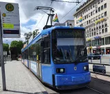 Munich tram line 16 with low-floor articulated tram 2136 at Karlsplatz (Stachus) (2020)