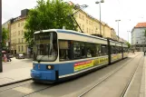 Munich tram line 17 with low-floor articulated tram 2105 at Hauptbahnhof (2009)