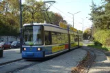 Munich tram line 17 with low-floor articulated tram 2112 at Amalienburgstraße (2007)