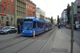 Munich tram line 19 with low-floor articulated tram 2214 at Hauptbahnhof (Süd) (2012)