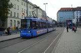 Munich tram line 20 with low-floor articulated tram 2126 at Hauptbahnhof (2012)