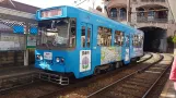 Nagasaki tram line 3 with railcar 1505 at Hamaguchi-Machi (2017)