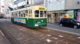 Nagasaki tram line 4 with railcar 208 on Tsukimachi Dori (2017)
