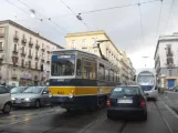 Naples tram line 2 with railcar 1022 on Corso Giuseppe Garribaldi (2014)