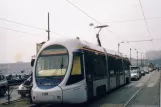 Naples tram line 4 with low-floor articulated tram 1103 close by Via Cristoforo Colombo (2005)