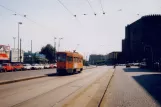 Naples tram line 4 with railcar 984 on Via Cristoforo Colombo (1991)
