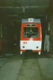 Naumburg (Saale) railcar 27 inside the depot Naumburger Straßenbahn (Heinrich-von-Stephan-Platz) (1993)