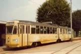 Neuchâtel regional line 215 with articulated tram 592 at Cortaillod (1982)