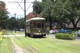 New Orleans line 12 St. Charles Streetcar with railcar 910 at S Carrollton / Spruce (2010)