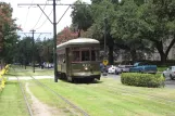 New Orleans line 12 St. Charles Streetcar with railcar 910 on S. Carrollton Avenue (2010)