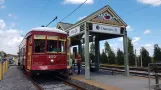 New Orleans line 2 Riverfront with railcar 457 at Dumaine Station  seen from behind (2018)
