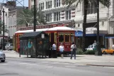 New Orleans line 47 Canal Streetcar with railcar 2003 at Canal at Baronne (2010)