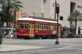 New Orleans line 47 Canal Streetcar with railcar 2003 near Julia (2010)