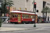 New Orleans line 47 Canal Streetcar with railcar 2003 near Port of New Orleans (2010)