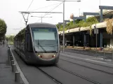 Nice tram line 1 with low-floor articulated tram 020 on Boulevard Jean Jeures (2008)