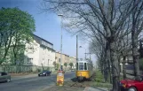 Nordhausen tram line 2 with articulated tram 76 on Grimmelallee (2001)