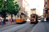 Norrköping museum line 1 with railcar 16 at Rådhuset (1995)