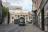 Nottingham tram line Purple with low-floor articulated tram 203 "William (Bendigo) Th" near Royal Centre (2011)